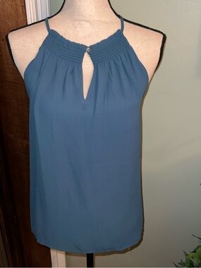 LOFT Teal Blue Halter Neck Sleeveless Camisole